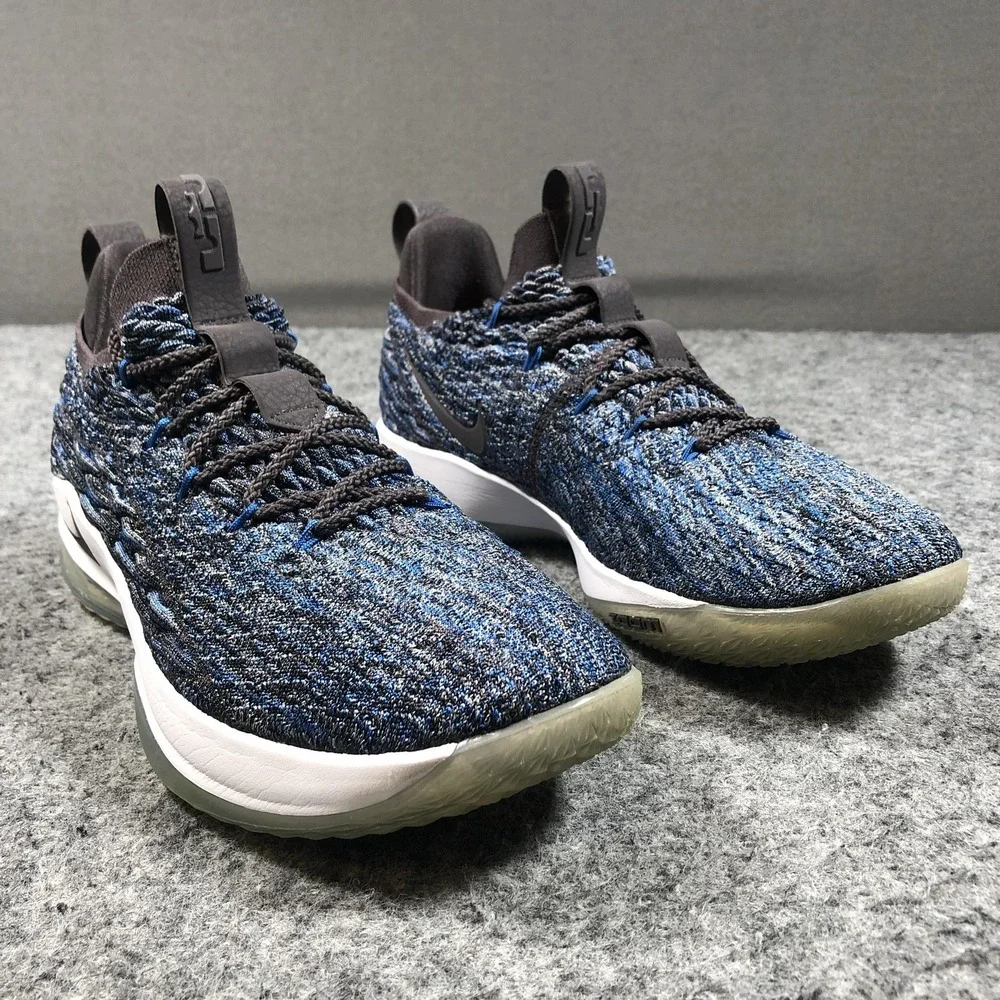 Nike LeBron 15 Low Signal Blue Shoes Mens 11 Blue Black Knit Basketball